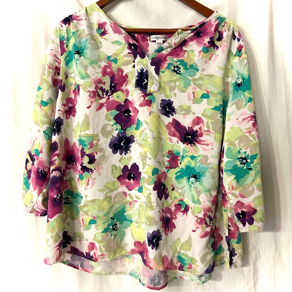 Croft & Barrow Multicolor Floral Blouse